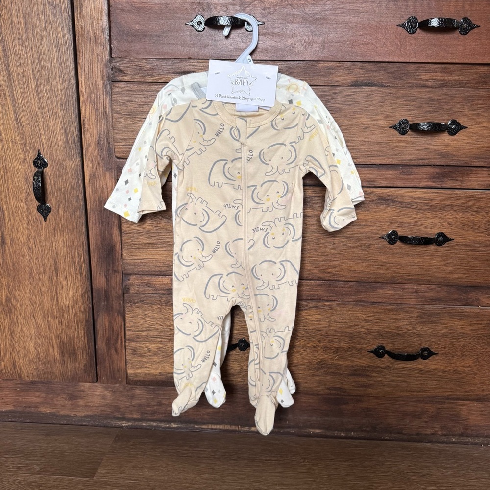 Superstar Baby 3 Pack Interlock Sleep & Plays 6/9